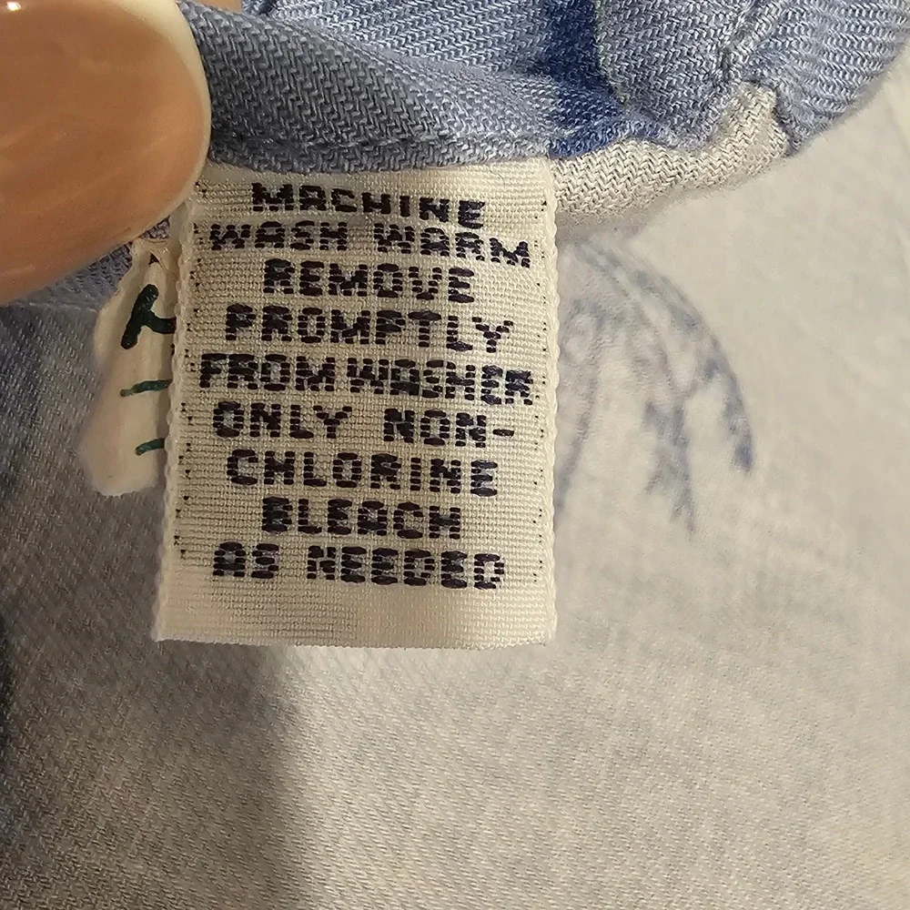 Polo Ralph Lauren Clayton Mens Small Blue Tropical Palm Sailboat Camp Shirt